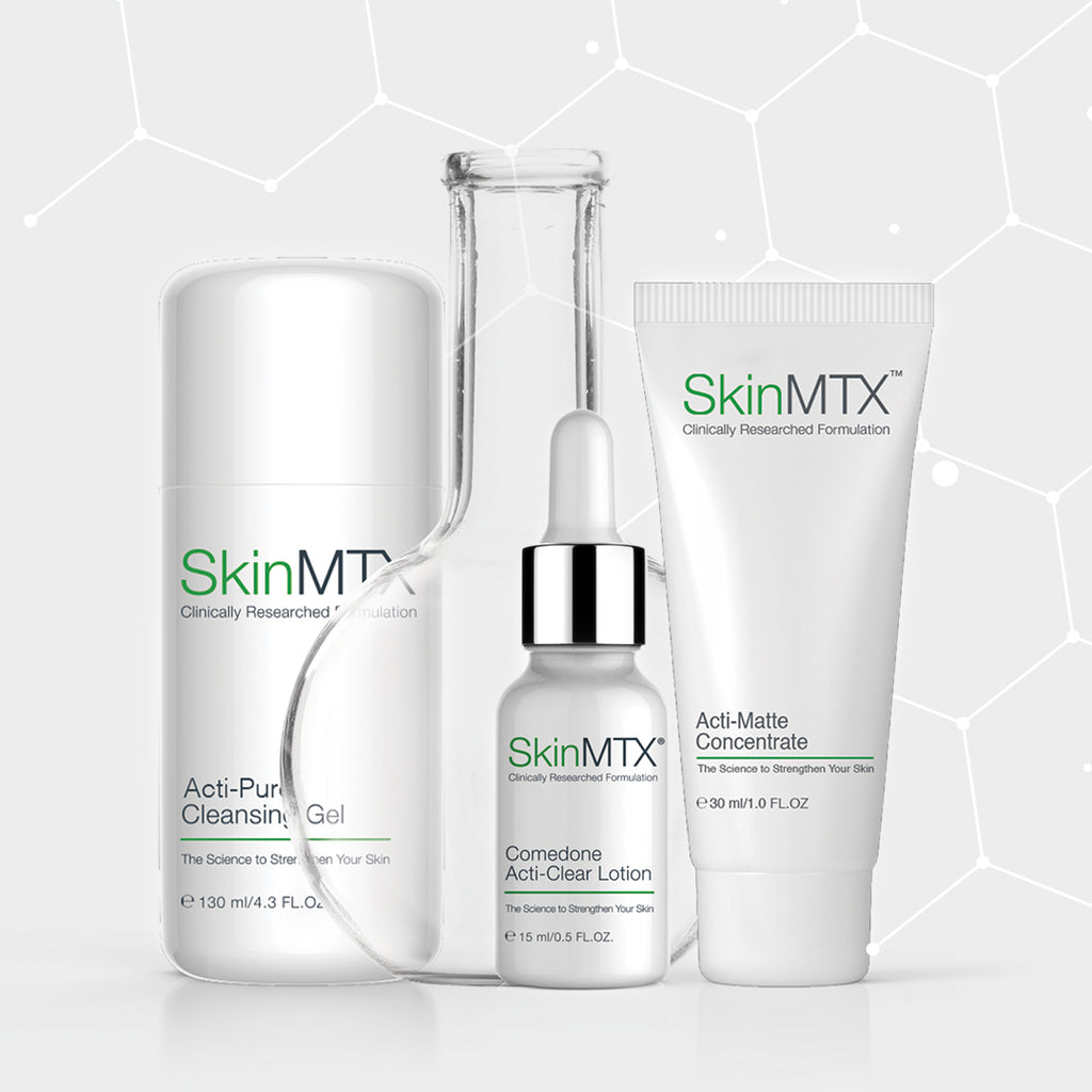 Skin MTX range of Anti-Acne skincare purifies skin for long-lasting mattness and a comfortable feeling of freshness.