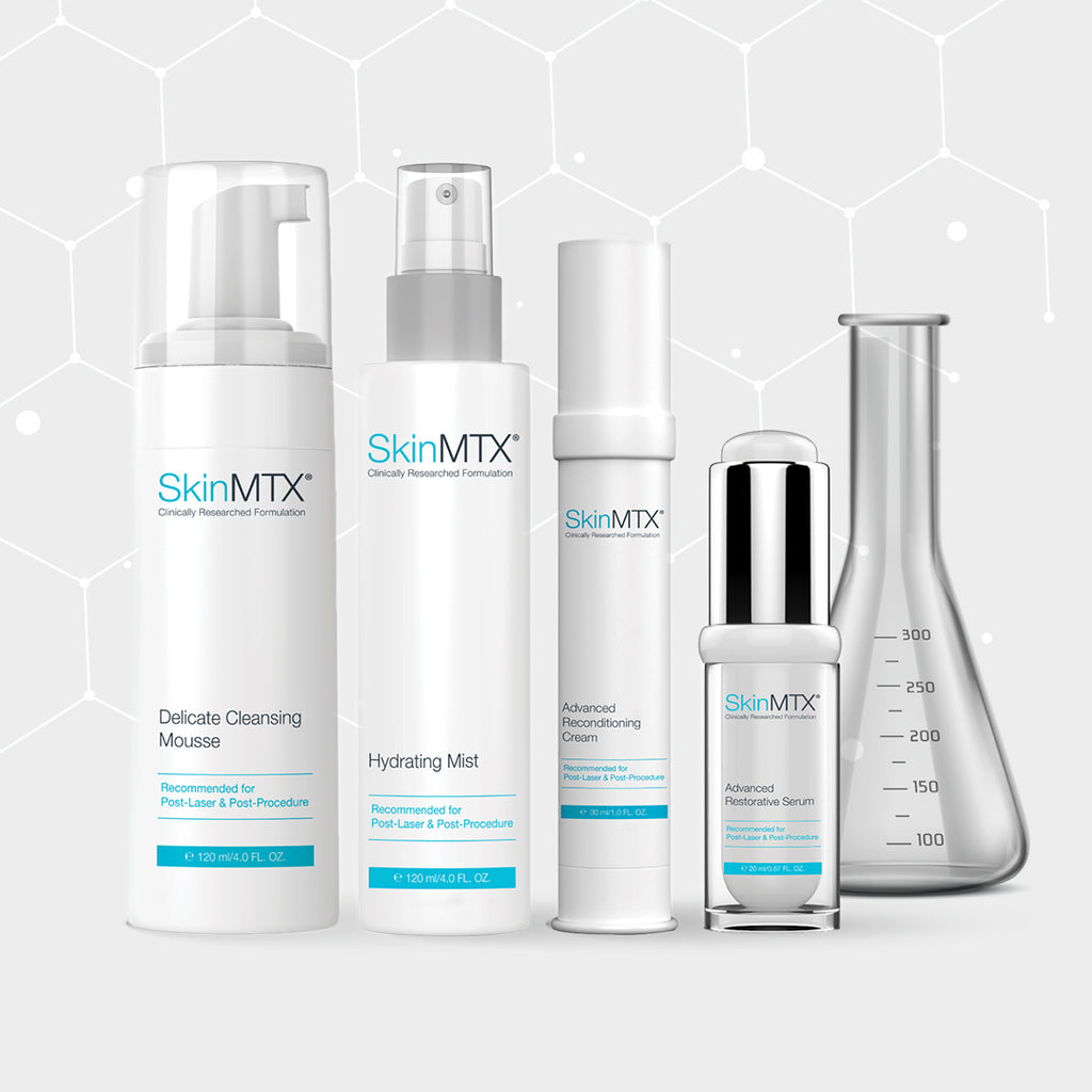 The Skin MTX Dermat skincare collection is recommended for post-laser & post-procedure to heal and nurture skin.