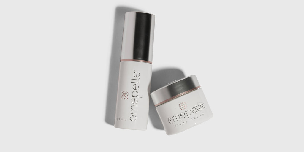 Emepelle skincare range improves improve the appearance of estrogen deficient skin.