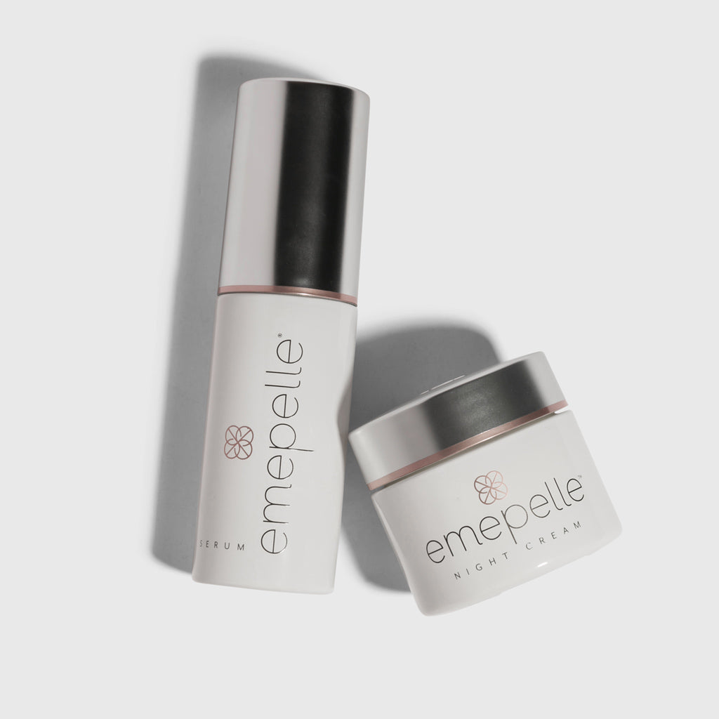 Emepelle skincare range improves improve the appearance of estrogen deficient skin.