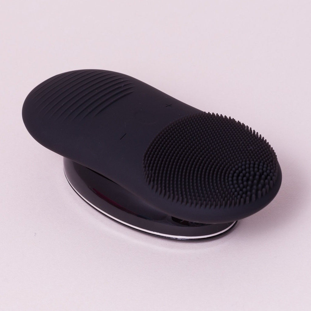 Sonic Cleansing Brush - Black - Hello Glow Skin - Home Clinic Treatment - The Skin Boutique