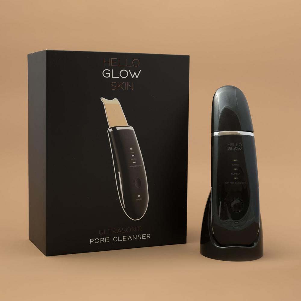 Ultra Sonic Pore Cleanser - Black - Hello Glow Skin - Home Clinic Treatment - The Skin Boutique